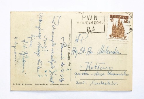 STARA POCZTÓWKA BOŻONARODZENIOWA - POZNAŃ / KOTŁOWO 1959
