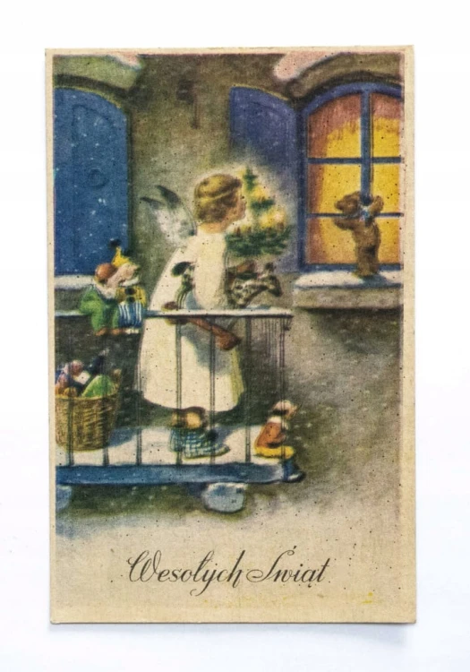 STARA POCZTÓWKA BOŻONARODZENIOWA - POZNAŃ 1947