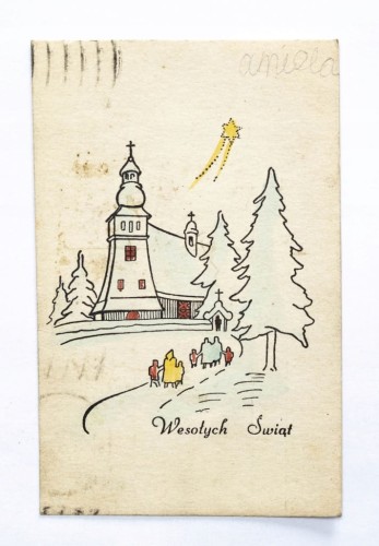STARA POCZTÓWKA BOŻONARODZENIOWA - POZNAŃ 1958