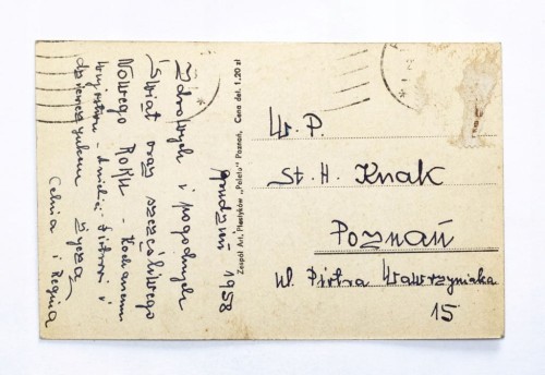 STARA POCZTÓWKA BOŻONARODZENIOWA - POZNAŃ 1958