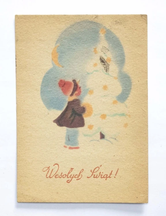 STARA POCZTÓWKA BOŻONARODZENIOWA - TORUŃ / STARGARD 1952