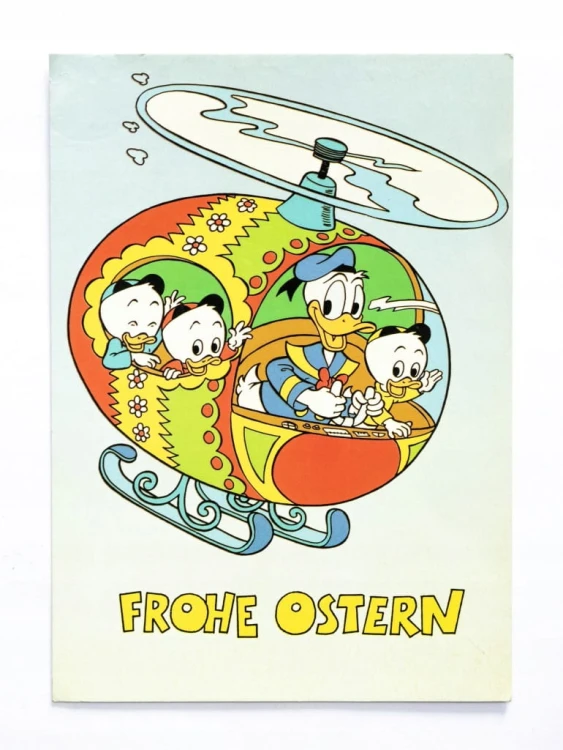 STARA POCZTÓWKA WIELKANOCNA - KACZOR DONALD 1989