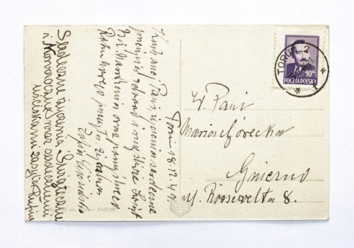 STARA POCZTÓWKA BOŻONARODZENIOWA - TORUŃ / GNIEZNO 1949
