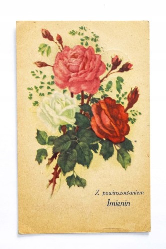 STARA POCZTÓWKA IMIENINOWA - TORUŃ / KRASNYSTAW 1948