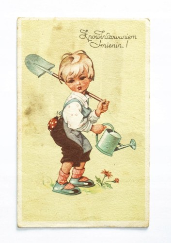 STARA POCZTÓWKA IMIENINOWA - KRZYWIŃ / SZLICHTYNGOWA 1949