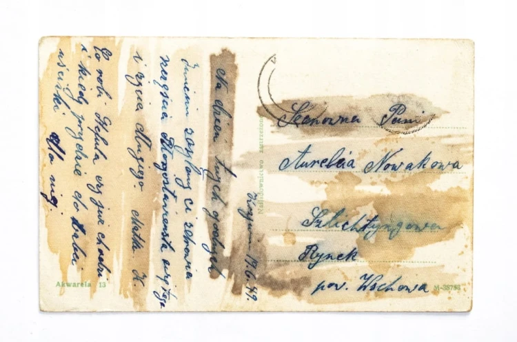 STARA POCZTÓWKA IMIENINOWA - KRZYWIŃ / SZLICHTYNGOWA 1949