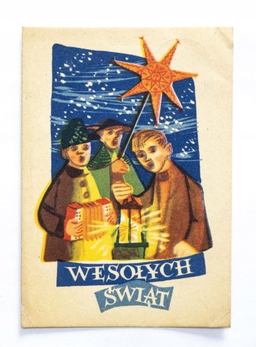 STARA POCZTÓWKA BOŻONARODZENIOWA - WARSZAWA / LĄDEK-ZDRÓJ 1960