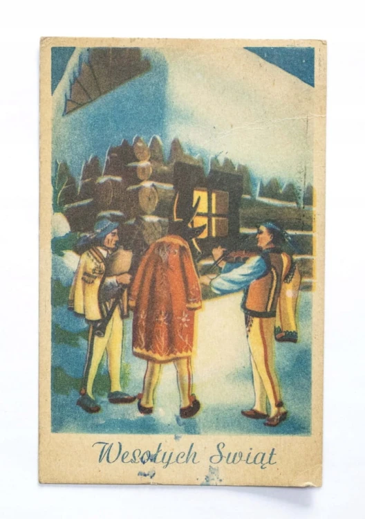 STARA POCZTÓWKA BOŻONARODZENIOWA - STARGARD SZCZECIŃSKI l. 40/50