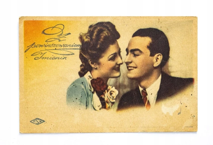 STARA POCZTÓWKA IMIENINOWA - ŚWIECOWO 1948