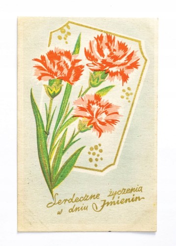 STARA POCZTÓWKA IMIENINOWA - CHODZIEŻ / GNIEZNO 1965
