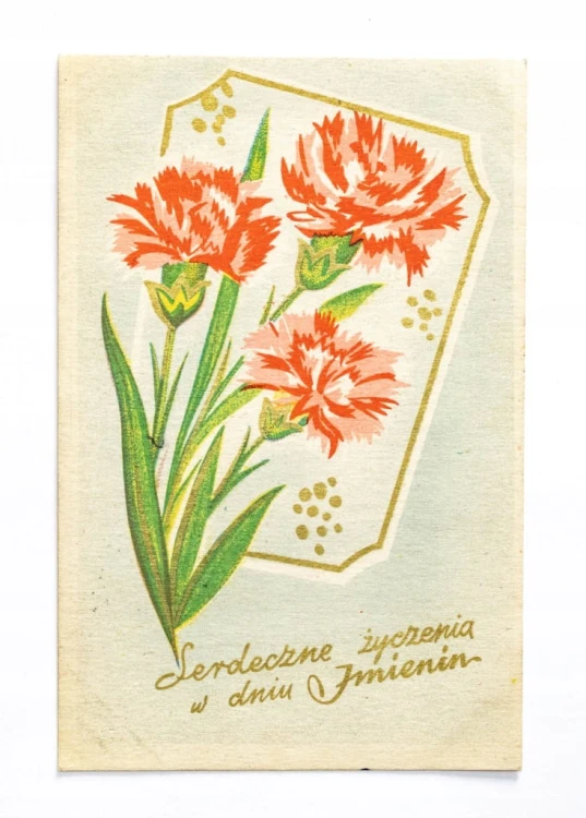 STARA POCZTÓWKA IMIENINOWA - CHODZIEŻ / GNIEZNO 1965