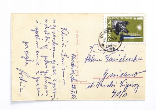 STARA POCZTÓWKA IMIENINOWA - CHODZIEŻ / GNIEZNO 1965