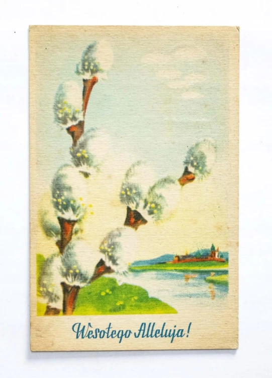 STARA POCZTÓWKA WIELKANOCNA - POZNAŃ / ŚMIGIEL 1949
