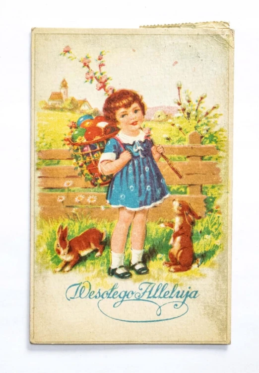 STARA POCZTÓWKA WIELKANOCNA - POZNAŃ / INOWROCŁAW 1949