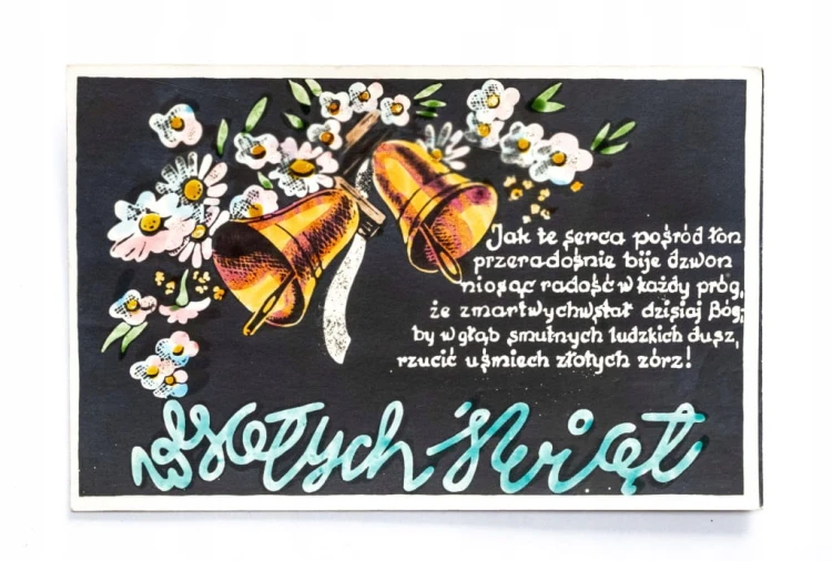 STARA POCZTÓWKA WIELKANOCNA - POZNAŃ / STARGARD 1958