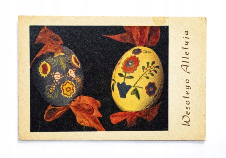 STARA POCZTÓWKA WIELKANOCNA - WESOŁEGO ALLELUJA, PISANKI l. 50