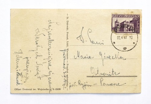 STARA POCZTÓWKA WIELKANOCNA - GNIEZNO / OSTROWITE 1947