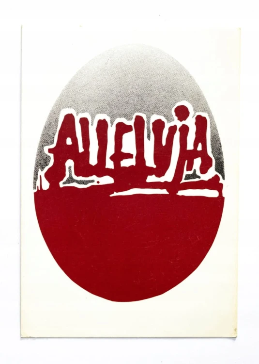 STARA POCZTÓWKA WIELKANOCNA - ALLELUJA SOLIDARNOŚĆ, PARYŻ 1988