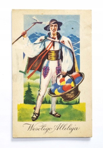STARA POCZTÓWKA WIELKANOCNA - GDAŃSK, OLIWA / ŚWIECIE 1949
