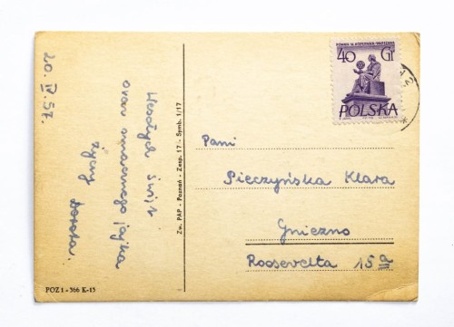 STARA POCZTÓWKA WIELKANOCNA - GNIEZNO 1957