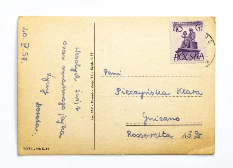 STARA POCZTÓWKA WIELKANOCNA - GNIEZNO 1957