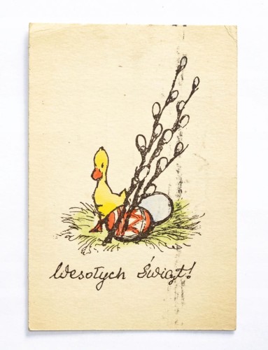 STARA POCZTÓWKA WIELKANOCNA - BRZEG / STARGARD SZCZECIŃSKI 1956