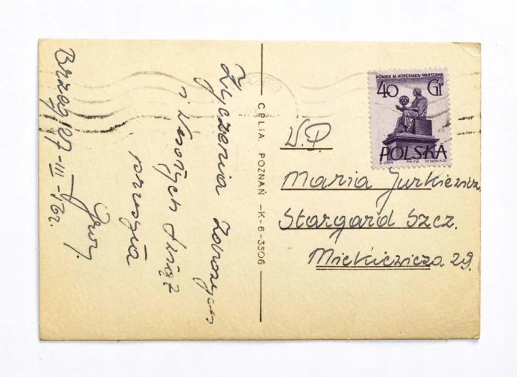 STARA POCZTÓWKA WIELKANOCNA - BRZEG / STARGARD SZCZECIŃSKI 1956