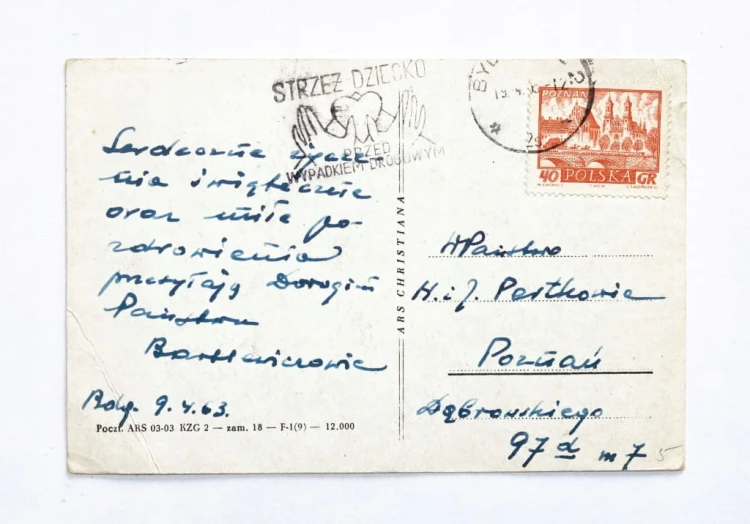 STARA POCZTÓWKA WIELKANOCNA - BYDGOSZCZ / POZNAŃ 1963