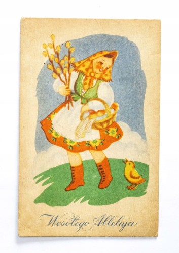 STARA POCZTÓWKA WIELKANOCNA - ELBLĄG / TCZEW 1947