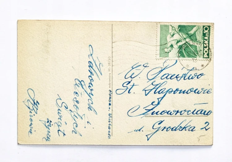 STARA POCZTÓWKA WIELKANOCNA - POZNAŃ / INOWROCŁAW 1949