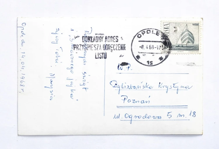 STARA POCZTÓWKA WIELKANOCNA - OPOLE / POZNAŃ 1968