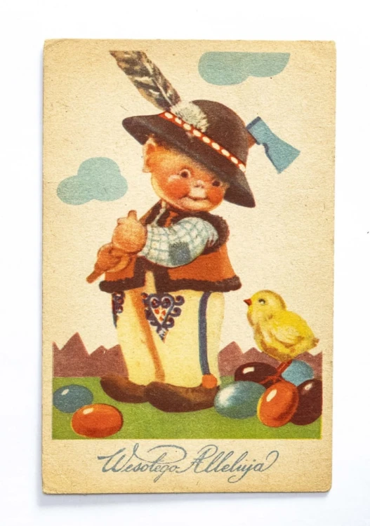 STARA POCZTÓWKA WIELKANOCNA - NOWY SĄCZ / MALBORK 1946