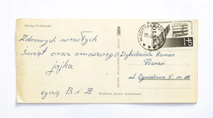 STARA POCZTÓWKA WIELKANOCNA - KLESZCZEWO / POZNAŃ 1966