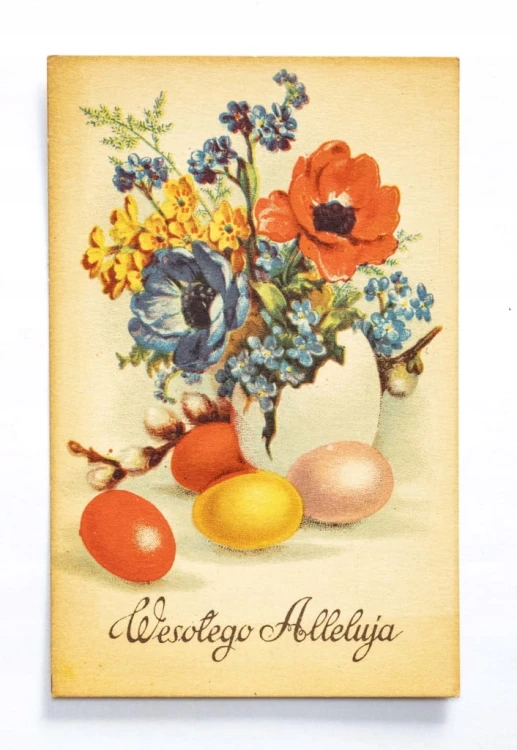 STARA POCZTÓWKA WIELKANOCNA - ŚWIECIE / TORUŃ 1949