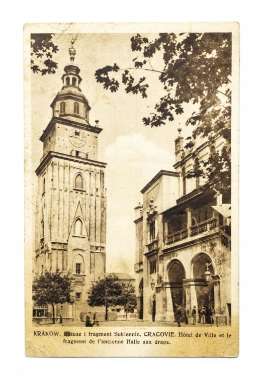 KRAKÓW - RATUSZ I FRAGMENT SUKIENNIC 1931