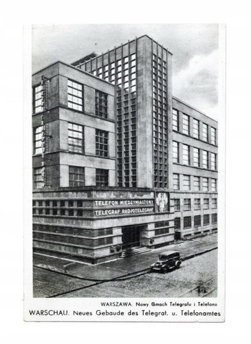 WARSZAWA - NOWY GMACH TELEGRAFU I TELEFONU, SAMOCHÓD, OKUPACJA l. 40