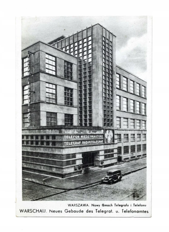 WARSZAWA - NOWY GMACH TELEGRAFU I TELEFONU, SAMOCHÓD, OKUPACJA l. 40