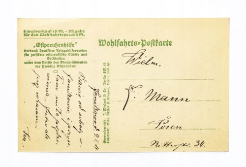 OLSZTYNEK - ZNISZCZONE DOMY PODCZAS I WŚ, WÓZ KONNY, JANIKOWO / POZNAŃ 1916