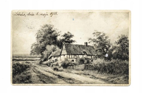 ŁOBZÓW - CHATA WIEJSKA / CIESZYN 1908