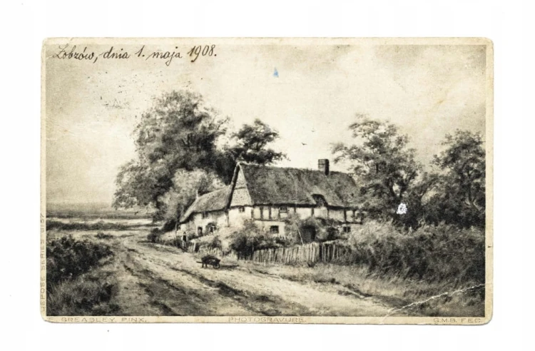 ŁOBZÓW - CHATA WIEJSKA / CIESZYN 1908