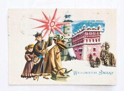 STARA POCZTÓWKA BOŻONARODZENIOWA - TORUŃ / STARGARD SZCZECIŃSKI 1968