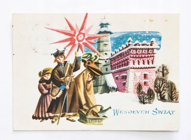STARA POCZTÓWKA BOŻONARODZENIOWA - TORUŃ / STARGARD SZCZECIŃSKI 1968