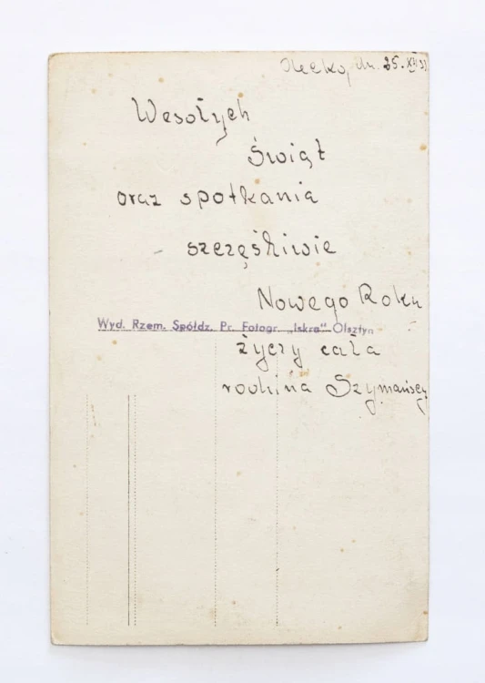 STARA POCZTÓWKA BOŻONARODZENIOWA - OLECKO l. 40/50