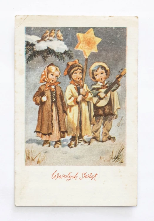 STARA POCZTÓWKA BOŻONARODZENIOWA - POZNAŃ / KONOJAD l. 50