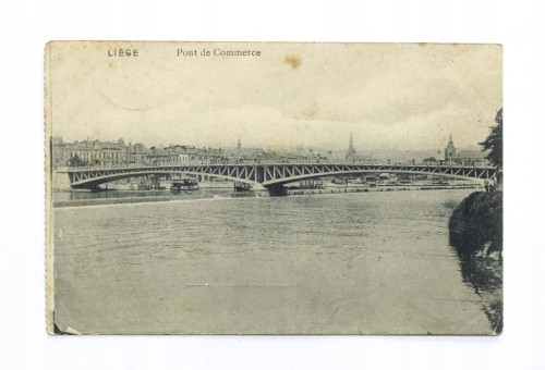 BELGIA, LIEGE - MOST PONT DE COMMERCE, FELDPOST, NORY / BERLIN 1917