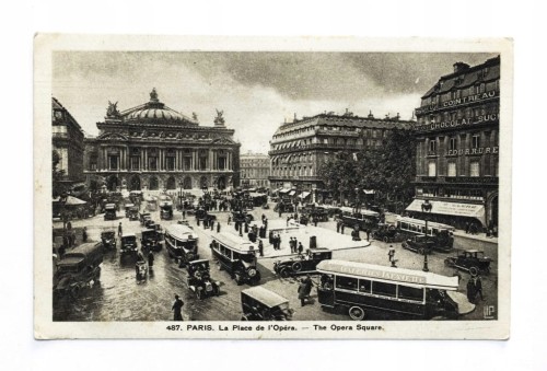 FRANCJA, PARYŻ - OPERA, SAMOCHODY, POCZ. XX WIEKU