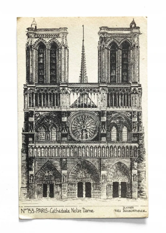 FRANCJA, PARYŻ - KATEDRA NOTRE-DAME, YVES DUCOURTIOUX 1977
