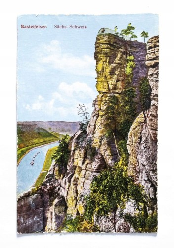 NIEMCY - SKAŁY BASTEI PRZY RZECE ŁABA, POCZ. XX WIEKU