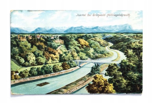 NIEMCY, GRUNWALD-HOLLRIEGELSKREUTH - MOST NAD RZEKĄ IZARA / ŁÓDŹ 1910