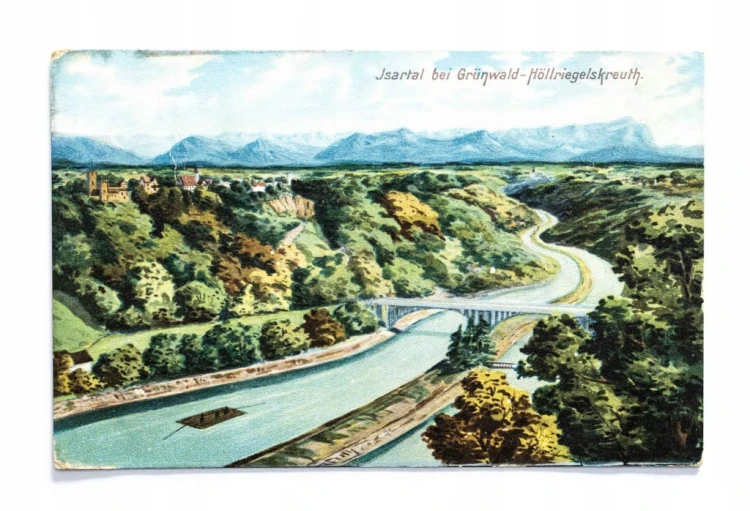 NIEMCY, GRUNWALD-HOLLRIEGELSKREUTH - MOST NAD RZEKĄ IZARA / ŁÓDŹ 1910